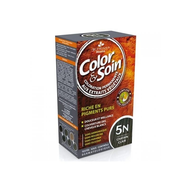 3 chênes LES 3 CHENES COLOR&SOIN COLORATION PERMANENTE CHATAIN CLAIR 5N