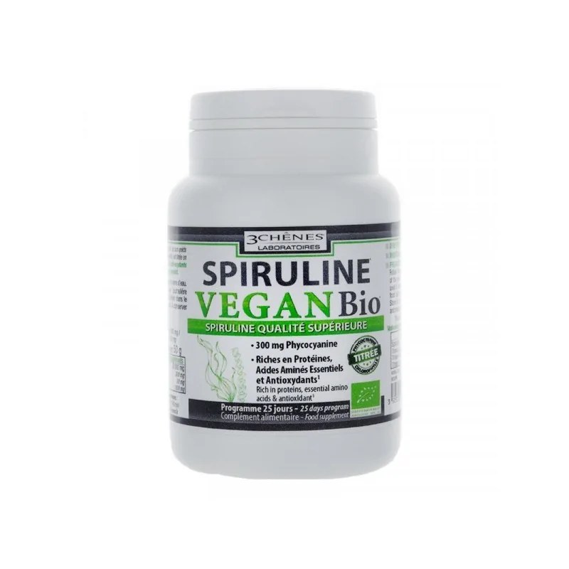 3 chênes 3 CHENES SPIRULINE VEGAN BIOLOGIQUE 100 COMPRIMES