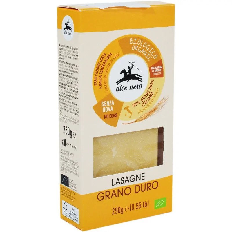 ALCE NERO ALCE NERO LASAGNES DE BLE DUR 250G