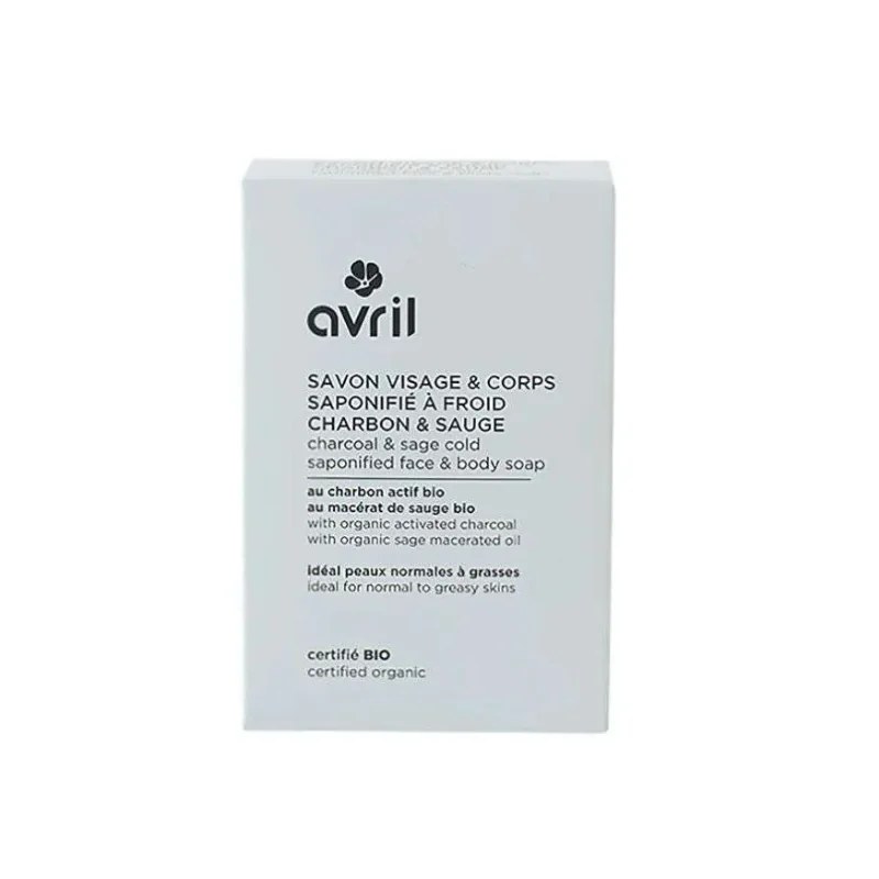 Avril AVRIL SAVON A FROID VISAGE ET CORPS CHARBON & SAUGE 100 G