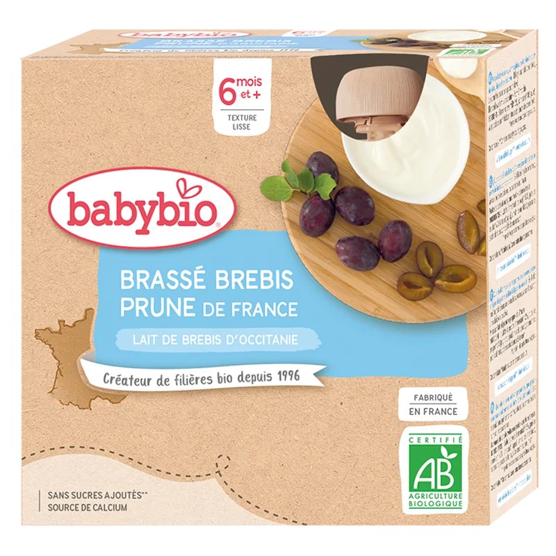 BABYBIO Babybio Brassé Brebis Prune 4x85G