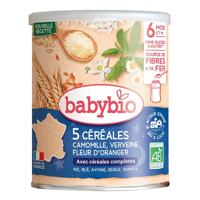 BABYBIO Babybio Céréales Verveine Fleur d’Oranger Camomille 220G