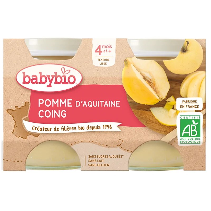 BABYBIO Babybio Pomme d’Aquitaine Coing 2X130G