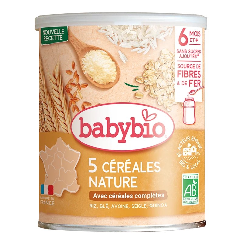 BABYBIO Babybio Trois Céréales Nature Blé Avoine Riz 220G