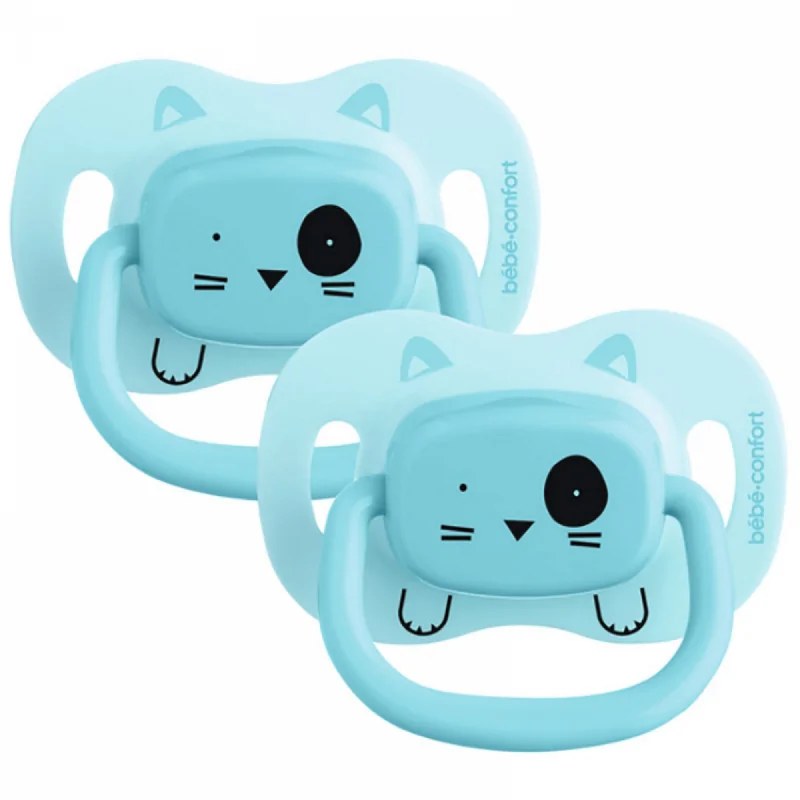 Bébé Confort BÉBÉ CONFORT SUCETTES REVERSIBLES - 6/18 M - SILICONE - ANIMALS BLEU X2 6990