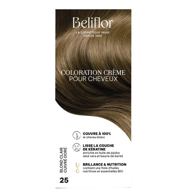 Beliflor Beliflor UNIDOSE N° 25 BLOND CLAIR DORE CUIVRE 120ml