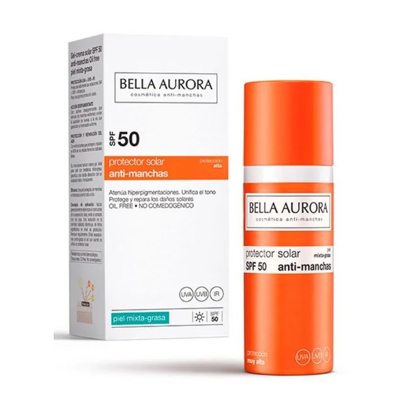Bella Aurora Bella Aurora GEL SOLAIRE ANTI TÂCHE SPF 50+ (50ML)  Peaux mixtes/grasses