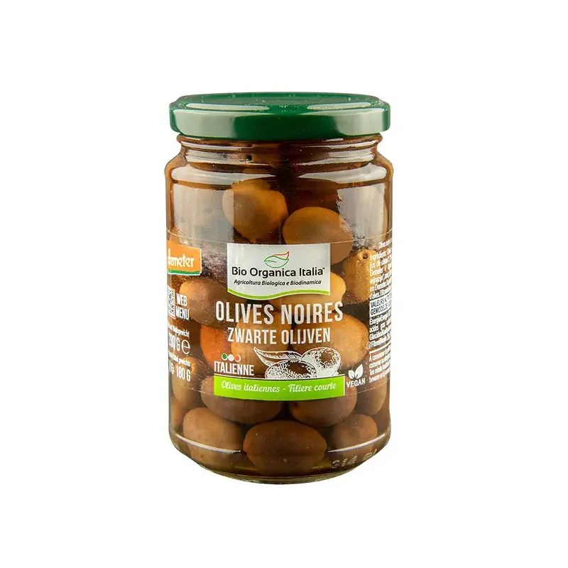 BIO ORGANICA BIO ORGANICA OLIVES NOIRES ENTIÈRES AUX HERBES ET A L'HUILE D'EVO DEMETER 250G