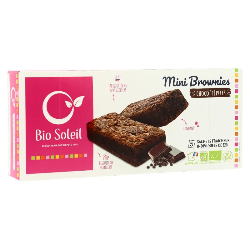 BIO SOLEIL BIO SOLEIL MINI BROWNIES PEPITES DE CHOCOLAT 160G