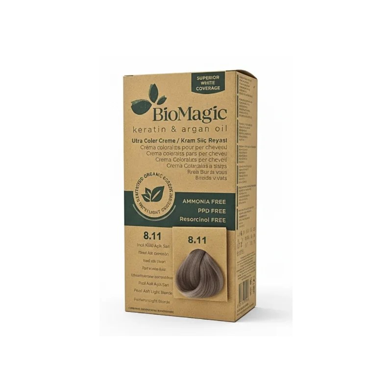 Biomagic Biomagic Hair Color Cream Kit 8/11 Intense Ash Light Blonde