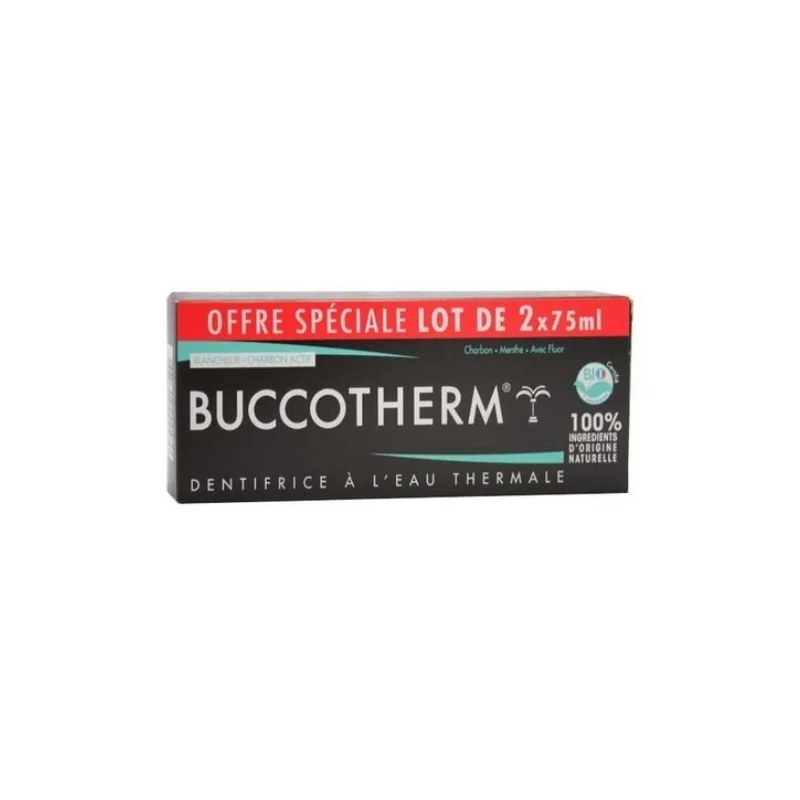 BUCCOTHERM  Buccotherm Dentifrice Charbon Noir 75ml x2 PACK