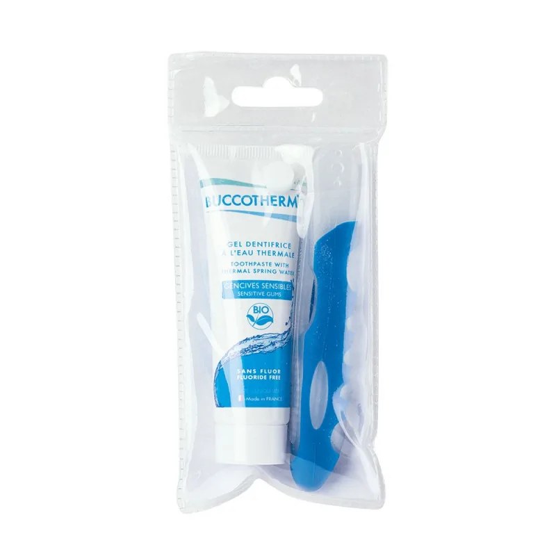 BUCCOTHERM  BUCCOTHERM GEL Dentifrice GENCIVES SENSIBLES BIO SANS FLUOR 25 M (AVEC BROSSE ADENTS)