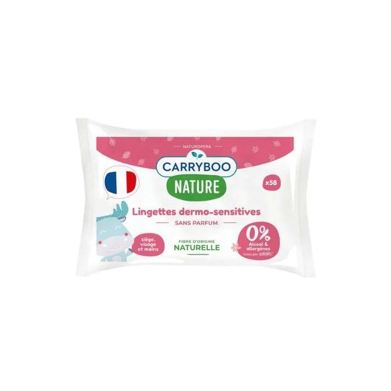 CARRYBOO CARRYBOO NATURE LINGETTES DERMO SENSITIVES 58 UNITES