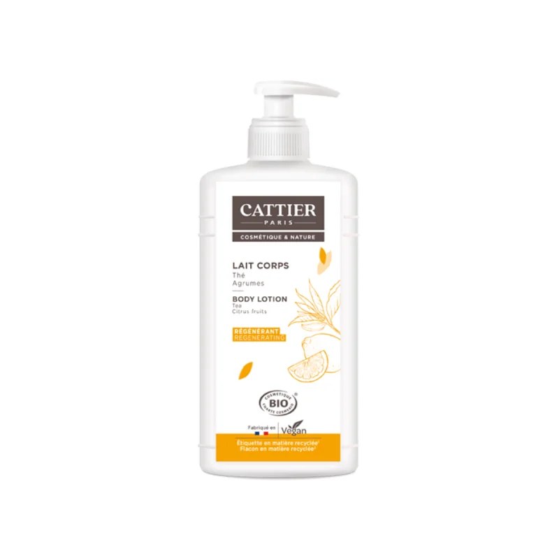 CATTIER CATTIER Lait corps régénérant parfum thé agrumes bio flacon pompe 500ml