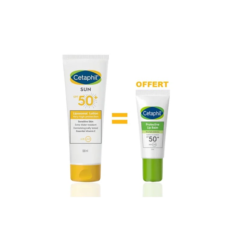 CETAPHIL Cetaphil Sun Lotion Spf50+ 100ml Achete + Cetaphil Baume à Lèvres Protecteur Spf50+ 8 ml Offert