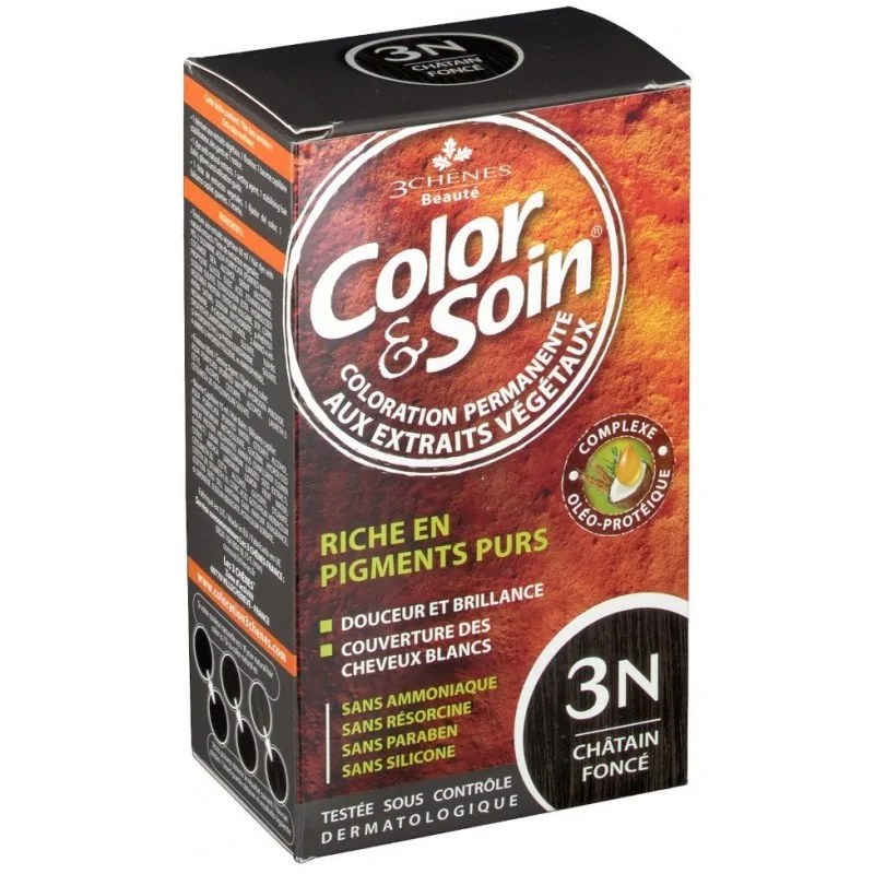 Color & Soin LES 3 CHENES Color & Soin Coloration permanente Extraits végétaux 3N châtain fonce