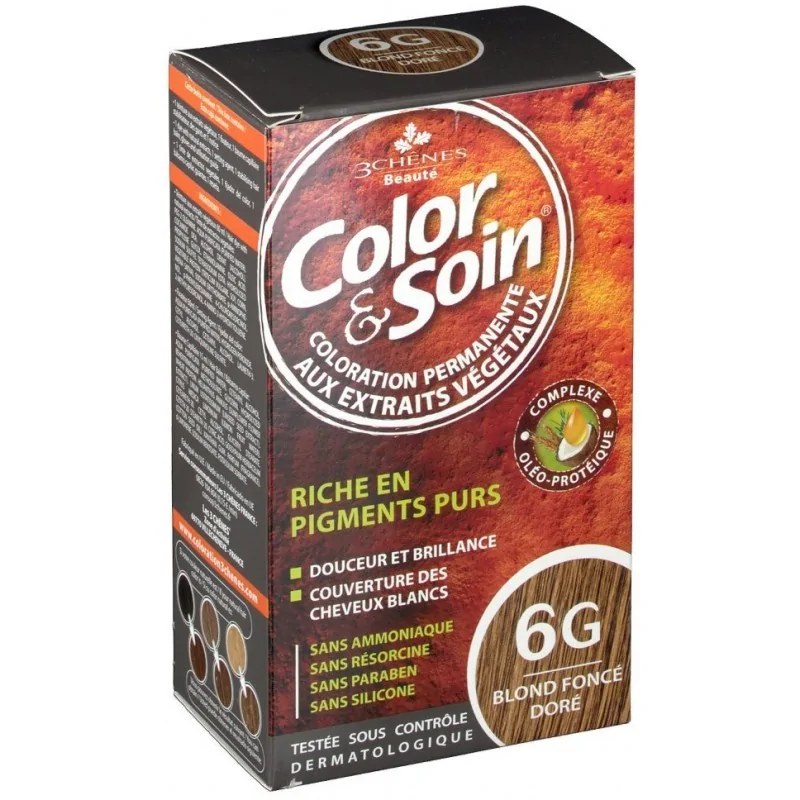 Color & Soin LES 3 CHENES Color & Soin Coloration permanente Extraits végétaux 6G Blond Fonce Dore