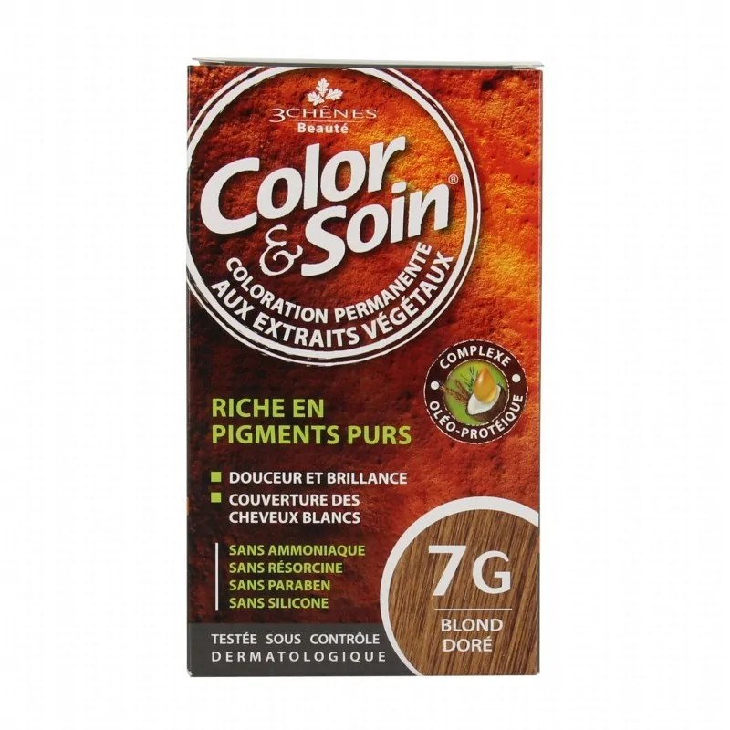 Color & Soin LES 3 CHENES Color & Soin Coloration permanente Extraits végétaux  7G Blon Dore