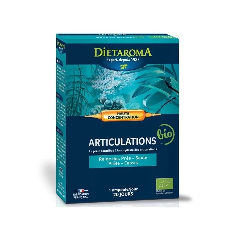 dietaroma Dietaroma complexe articulations reine des prés saule prêle cassis bio - 20 ampoules