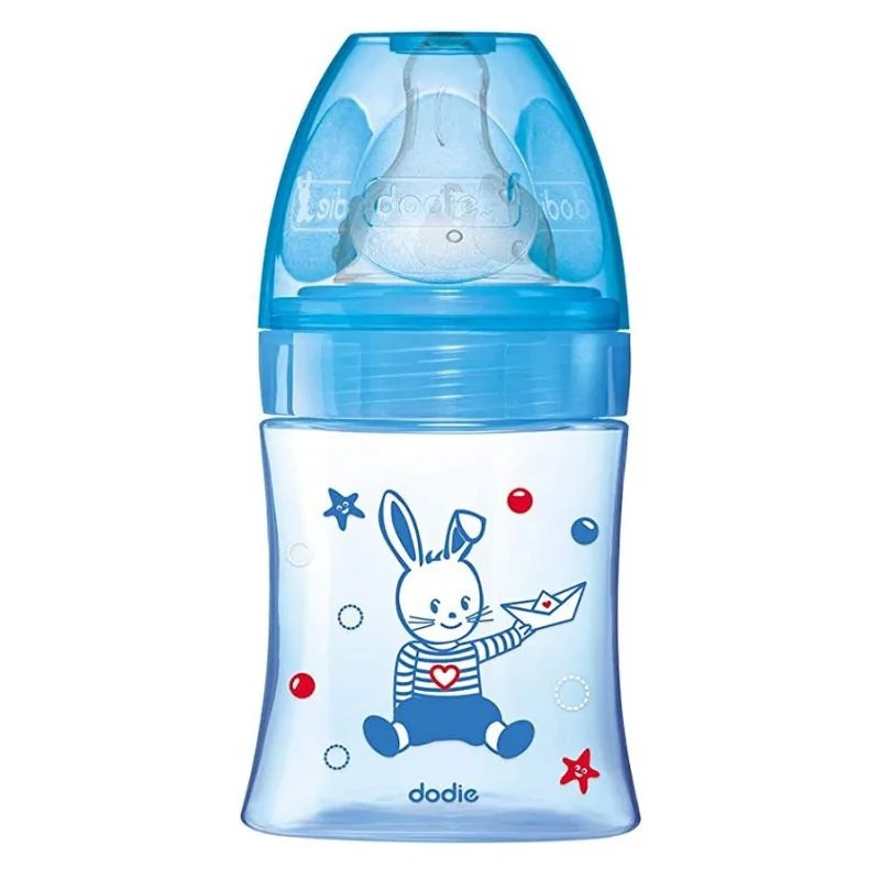 dodie DODIE BIBERON INITIATION+ 150ML BLEU BÂTEAU 0-6 M TET RONDE 3 VIT D1