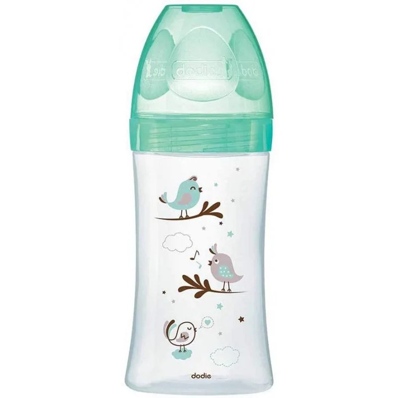 dodie DODIE BIBERON INITIATION+ VERRE 270ML VERT OISEAUX 0-6 M TET RONDE 3 VIT D2