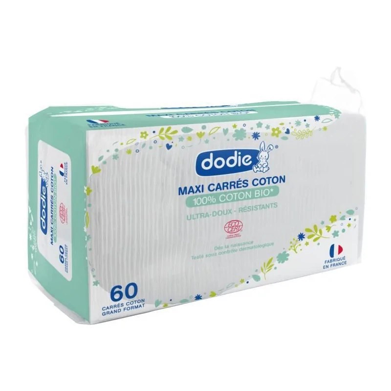 dodie DODIE MAXI CARRÉS COTON 3EN1 SIEGE VISAGE MAINS 100% COTON X60U