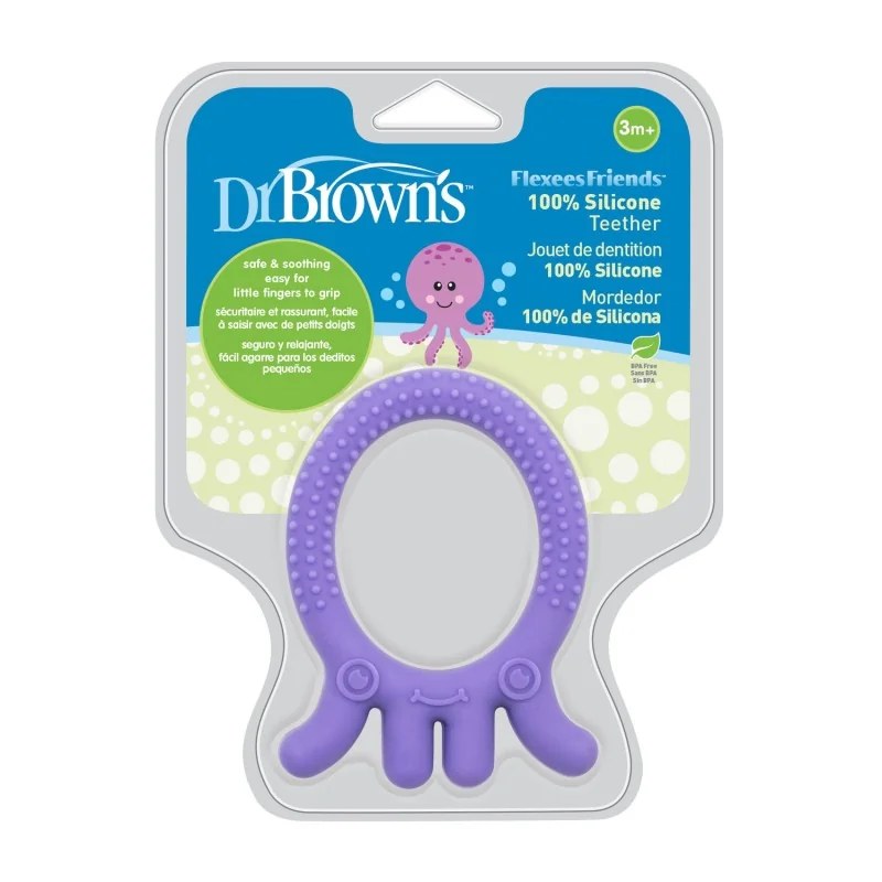 Dr Brown’s DR BROWNS ANNEAU DE DENTITION FLEXEES FRIENDS PIEUVRE VIOLET 3 MOIS+