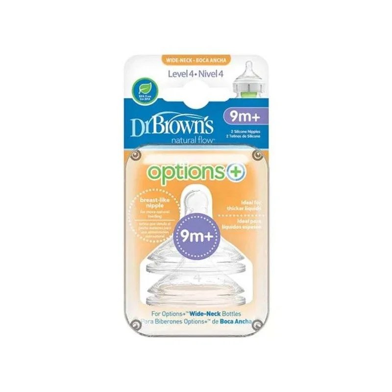 Dr Brown’s DR BROWNS OPTIONS+ TETINE COLE LARGE NIVEAU 4 PACK DE 2 9 MOIS +