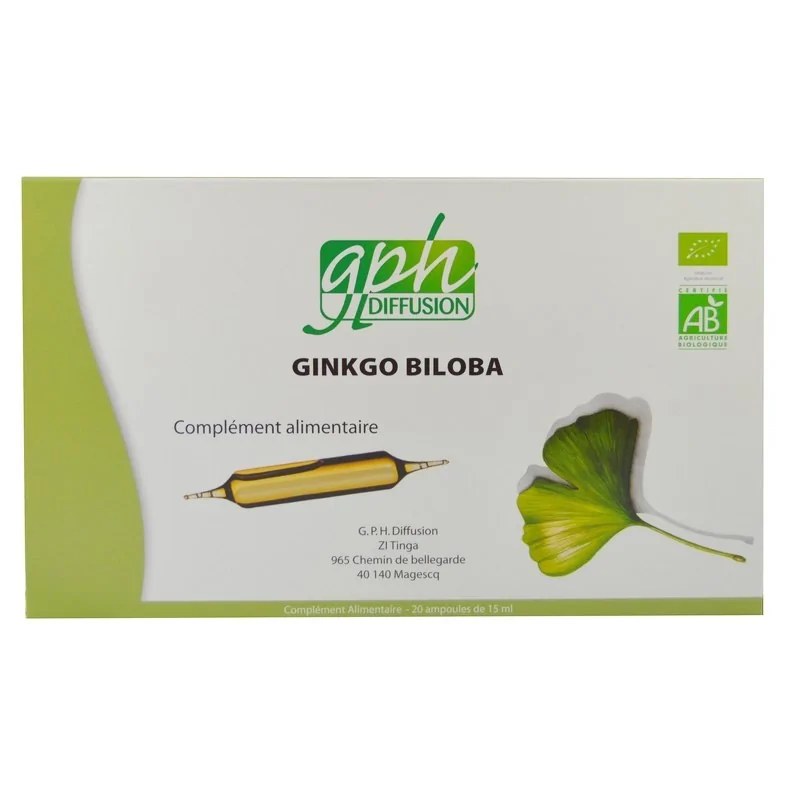GPH DIFFUSION  GPH DIFFUSION  GINKGO BILOBA BIO 20amp x 15ml
