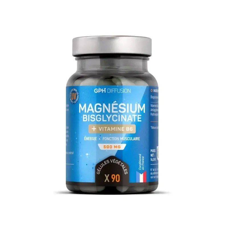 GPH DIFFUSION  Gph Diffusion Magnésium Bisglycinate + Vitamine B6 500 Mg 90 Gélules