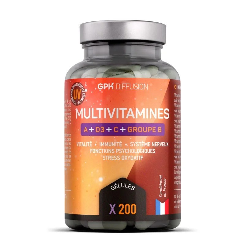 GPH DIFFUSION  Gph diffusion multivitamines a + d3 + c + groupe b - 200 gélules