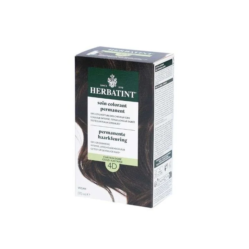 Herbatint HERBATINT SOIN COLORANT PERMANENT 4D CHATAIN DORE 150 ML