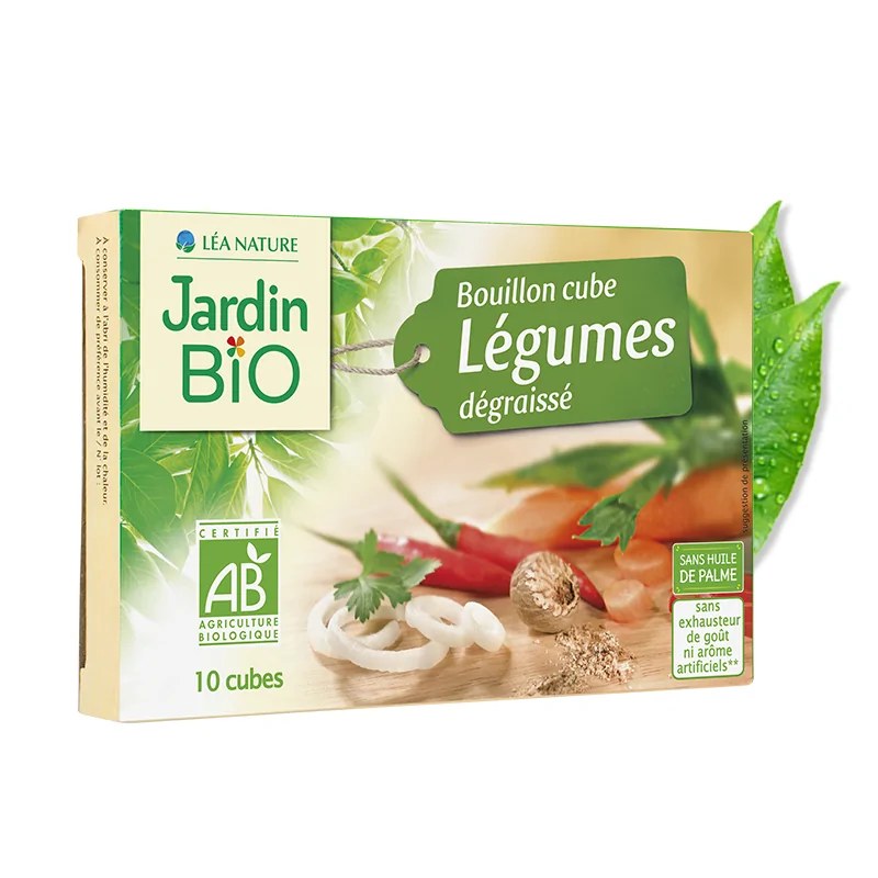 JARDIN BIO JARDIN BIO BOUILLON CUBE LÉGUMES DÉGRAISSÉ 9x10G