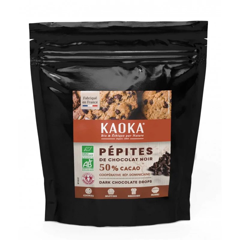 KAOKA KAOKA PEPITES CHOCOLAT NOIR 50% CACAO SACHET 100G