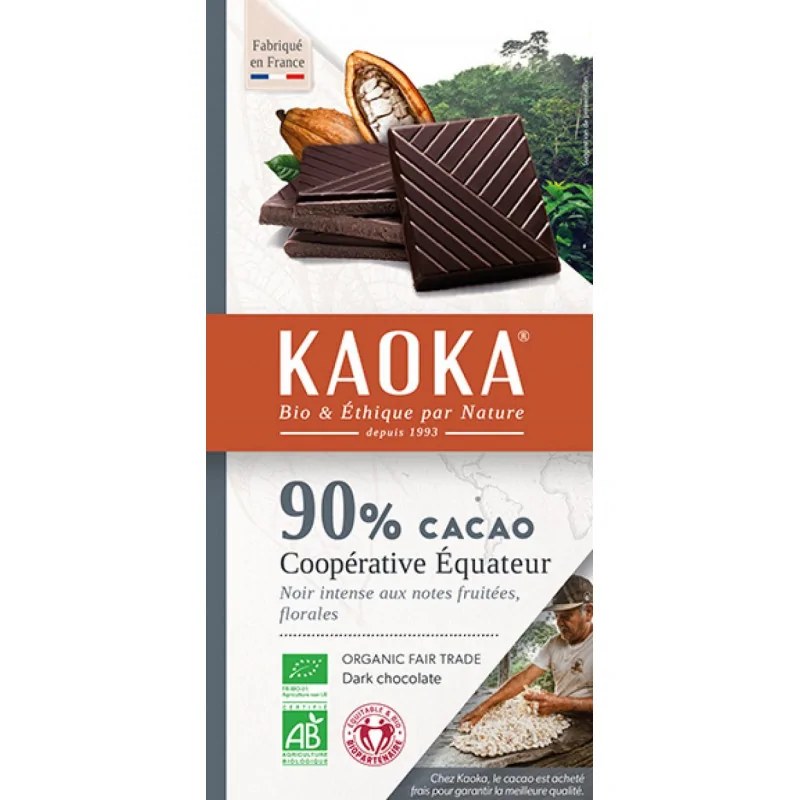 KAOKA kaoka TABLETTE DE CHOCOLAT NOIR 90% ECOUADOR 100 G