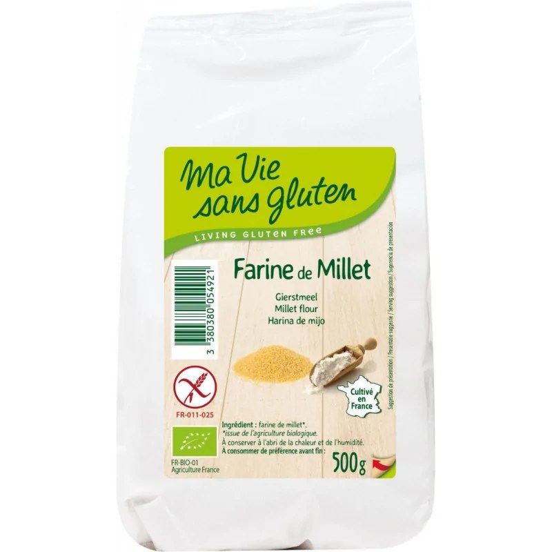 Ma Vie Sans Gluten Ma Vie Sans Gluten Farine bio de millet 500G