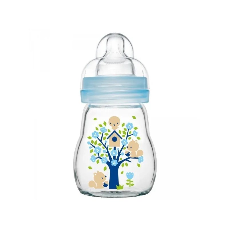 MAM  MAM BIBERON EN VERRE FEEL GOOD 1ER AGE BLEU 170ML
