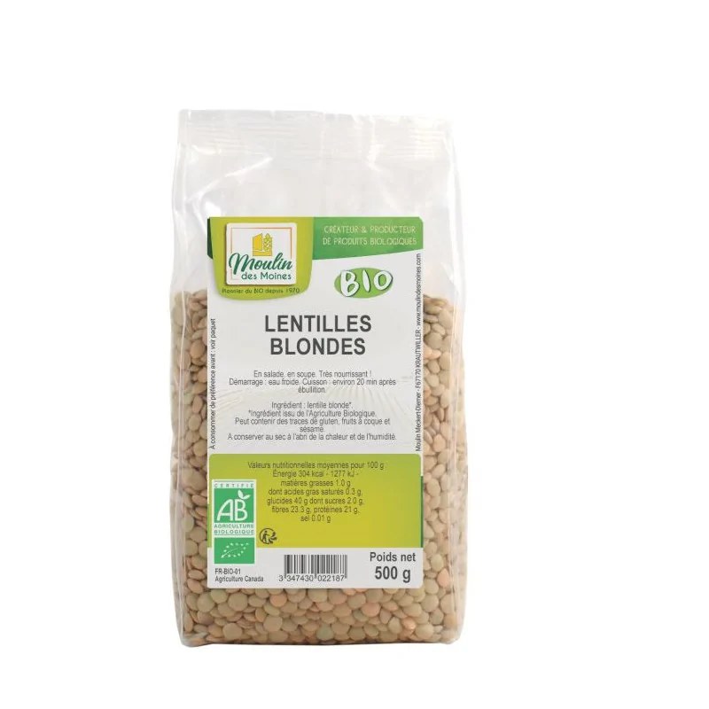 MOULIN DES MOINES Moulin des Moines LENTILLES BLONDES 500 G