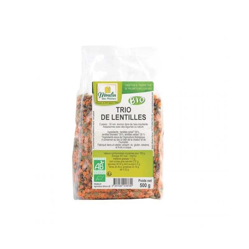 MOULIN DES MOINES Moulin des Moines TRIO DE LENTILLES 500 G