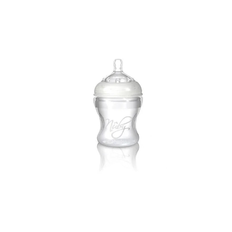 Nûby  Nûby Biberon souple 150ml -Softflex Silicone Nurser- tétine débit lent - +3m Réf : 67275