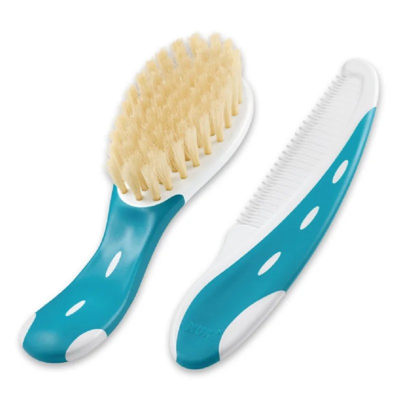 NUK NUK Brosse à cheveux bébé avec peigne - Bleu