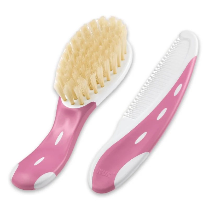 NUK NUK Brosse à cheveux bébé avec peigne - rose