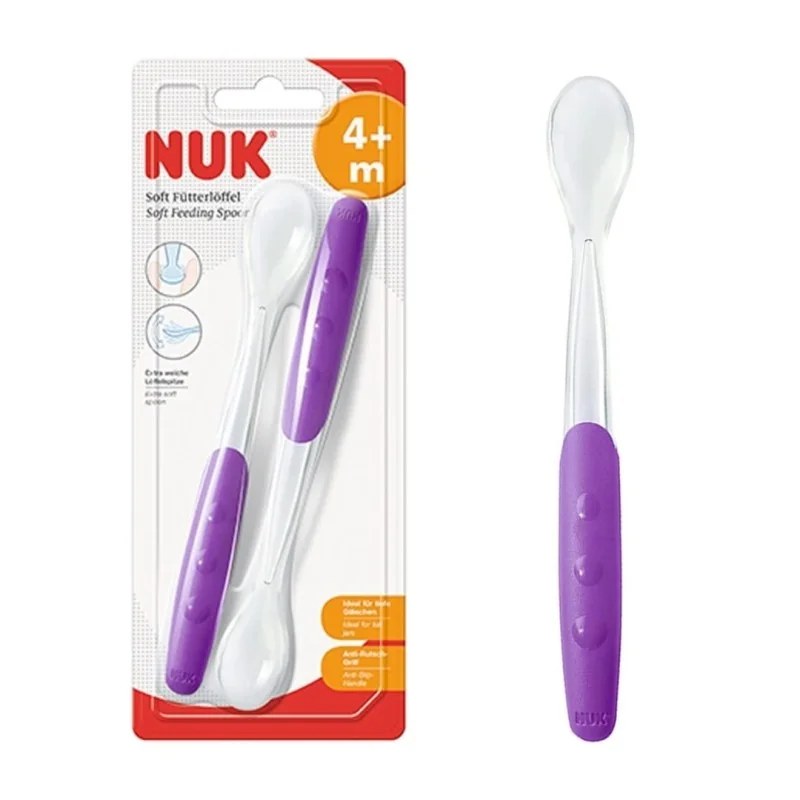 NUK NUK lot de 2 Cuillères Douces 4M+ - Violet