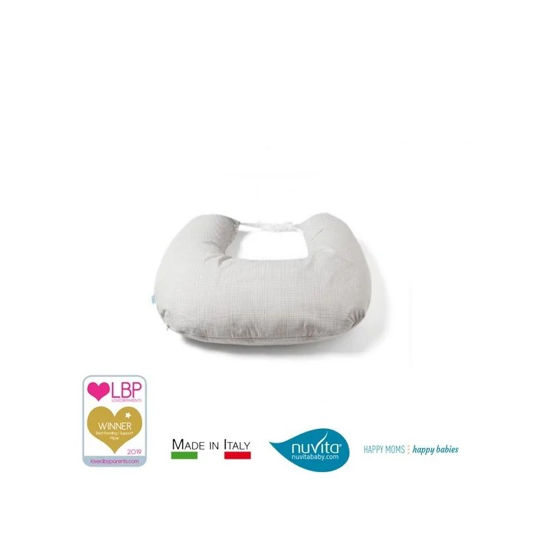 Nuvita NUVITA COUSSIN D'ALLAITEMENT HYPOALLERGÉNIQUE, RESPIRANT, IMPERMÉABLES À L’EAU - FEEDFRIEND GRIGIO BIANCO