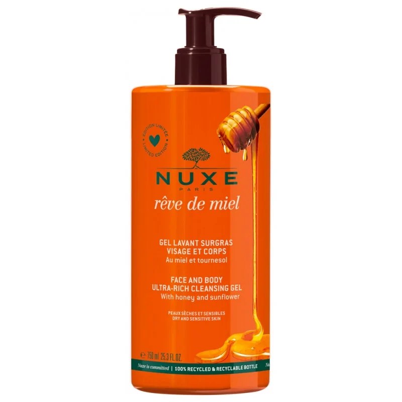 NUXE NUXE Rêve de Miel Gel Lavant Surgras Visage et Corps750 ml