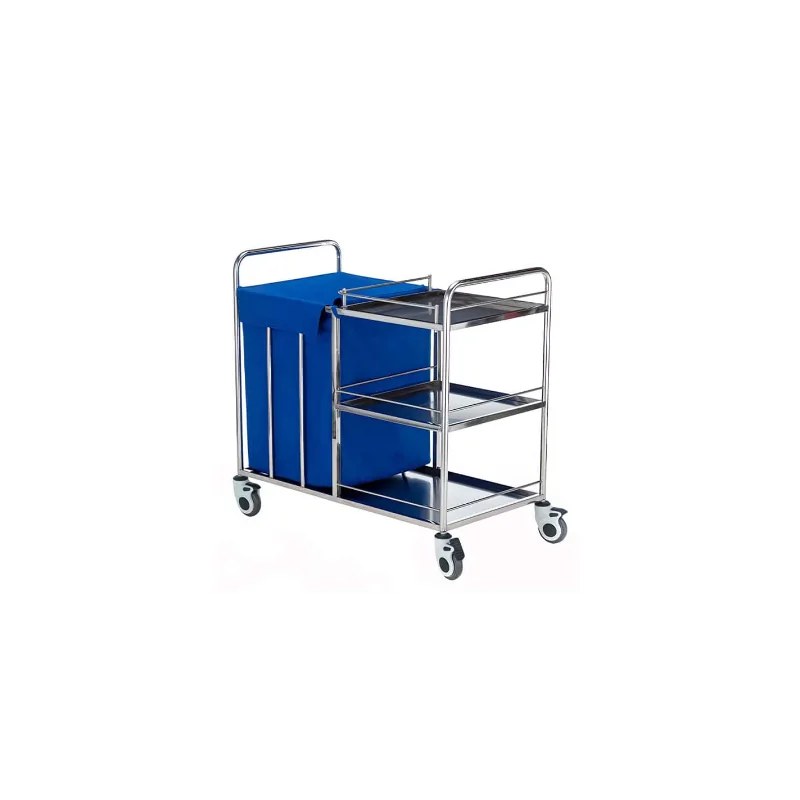 para-médical Chariot à linge inox avec 3 plateaux L8051