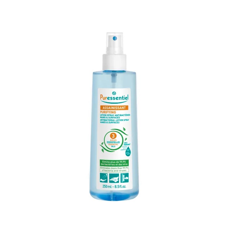 PURESSENTIEL PURESSENTIEL ASSAINISSANT LOTION SPRAY ANTIBACTÉRIEN MAINS ET SURFACES 3 HE 250ML