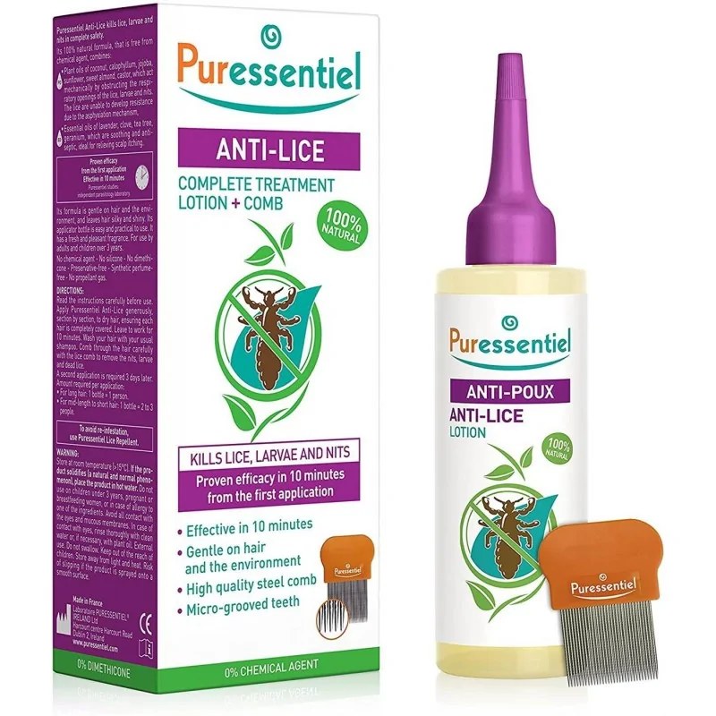 PURESSENTIEL Puressentiel Lotion anti-poux + peigne -100 ml