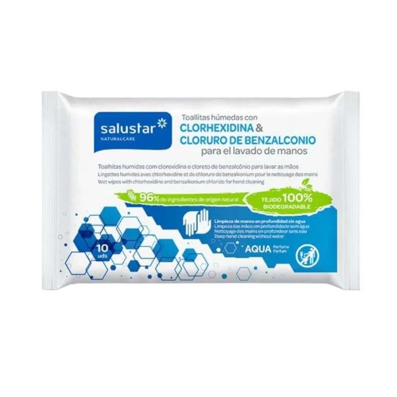 SALUSTAR SALUSTAR LINGETTES CHLORHEXIDINE ET CHLORURE 10 UNITES