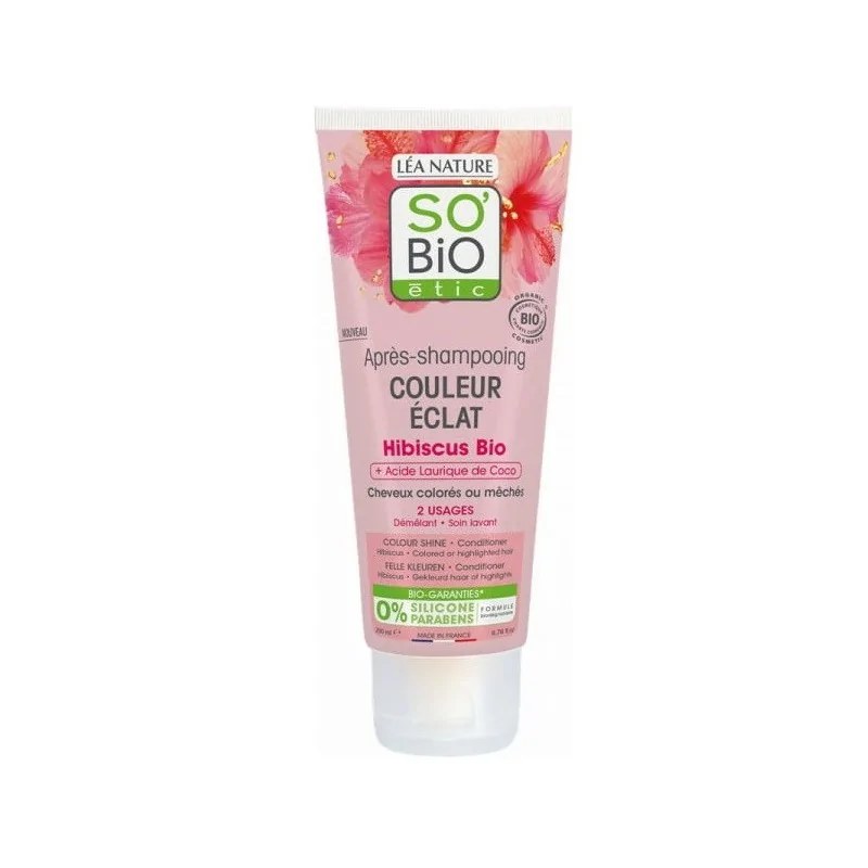 SO'BiO So Bio Après Shampoing Couleur Eclat Hibiscus 200ml